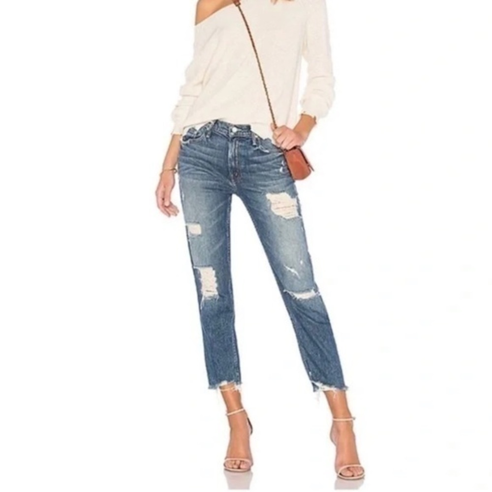 Mother Jeans The sinner straight Leg distressed, stretch jeans, size 26